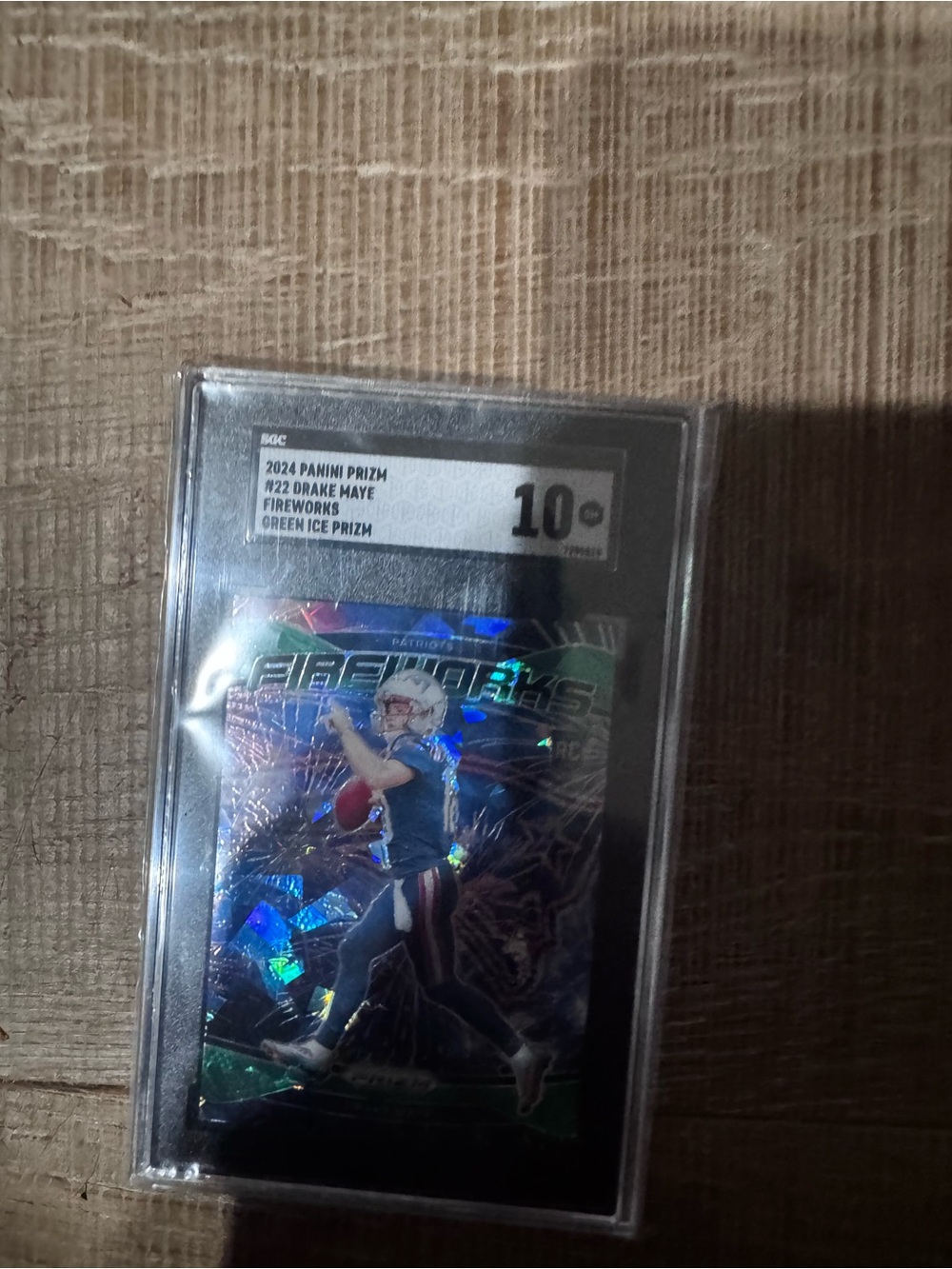 Panini Prizm Green Ice Fireworks Holographic Football Card